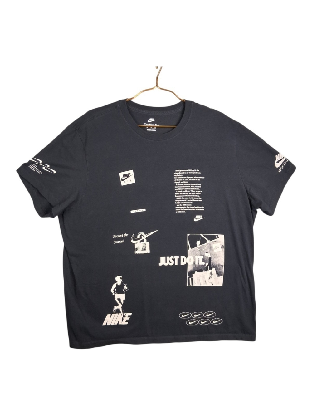 Nike Sportswear Graphic T Shirt Mens XXL Black All Over Multi Logo Print HOI NYC